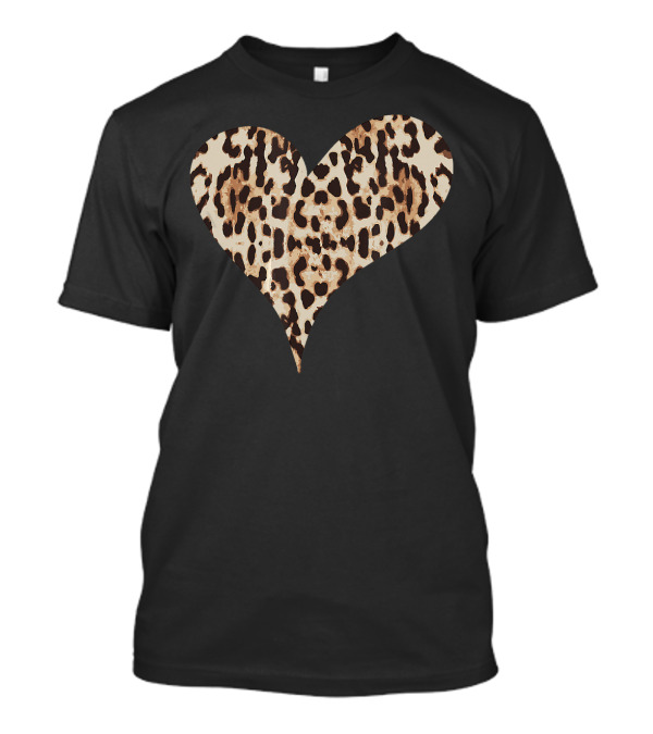 Cheetah Leopard Animal Print Heart T-Shirt