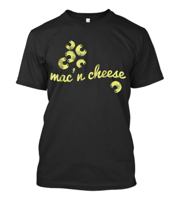 Classic Vintage Mac'n Cheese Text With Pasta Shapes T-Shirt