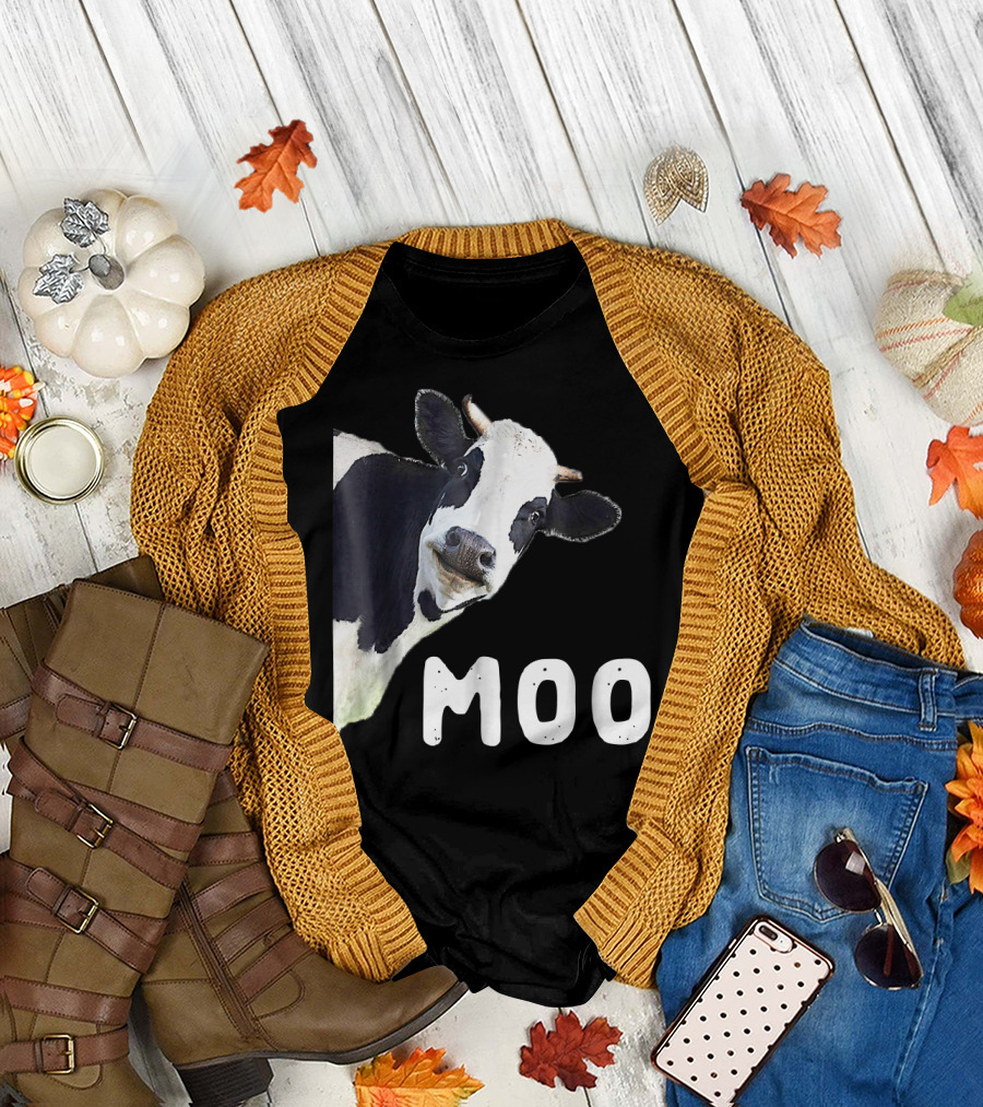 Cow Moo Peeking Out T-Shirt
