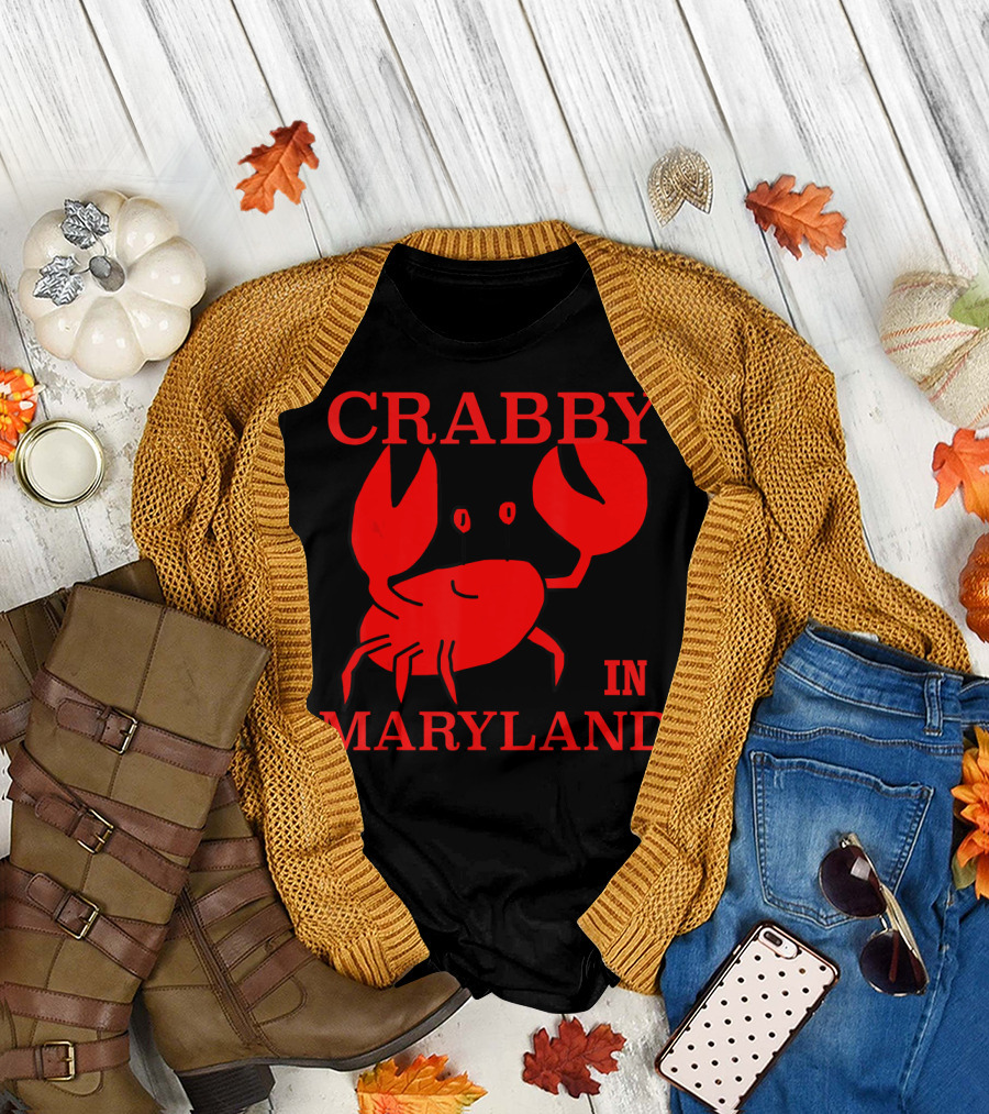 Crabby in Maryland Crab Lovers Fun Foodi T-Shirt