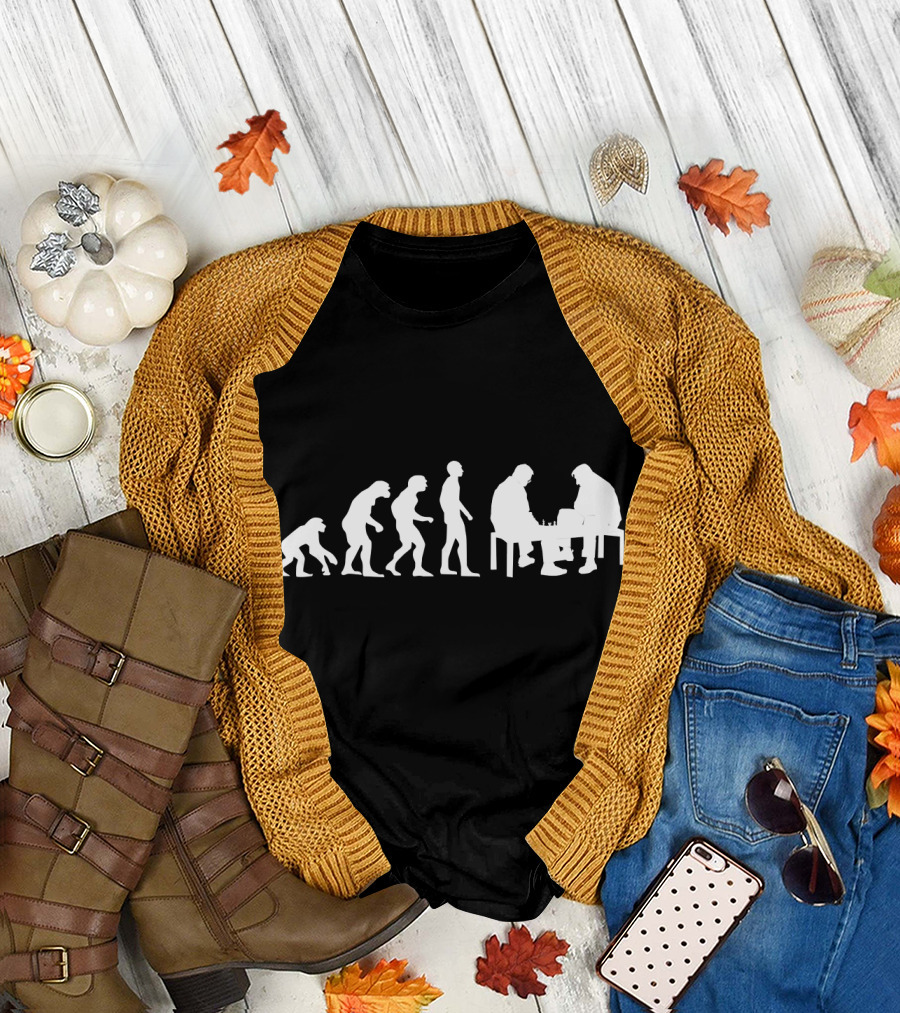 Evolution of Man to Funny Chess Player Progression T-Shirt