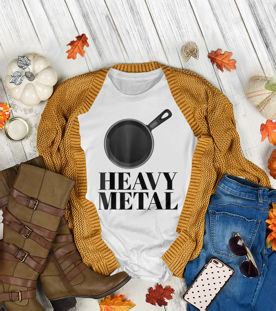 Heavy Metal Cast Iron Pan Cooking T-Shirt