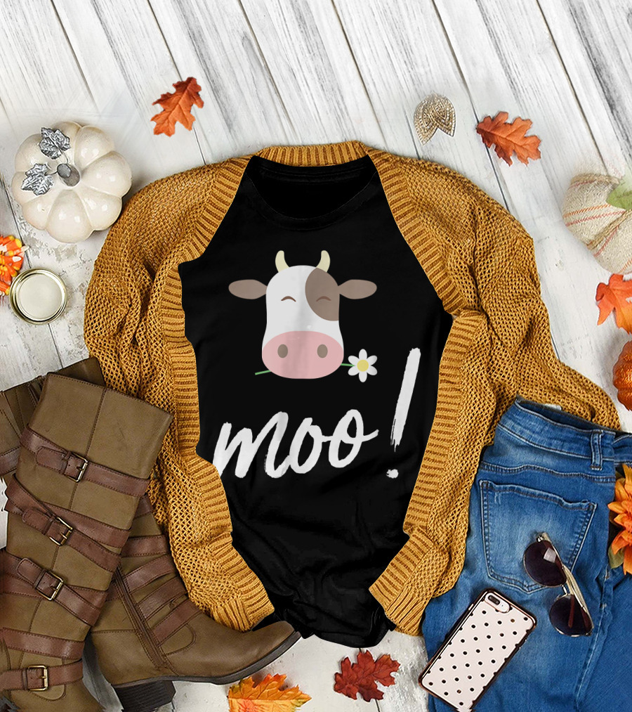 Moo Cow with Flower Farmer Fun T-Shirt