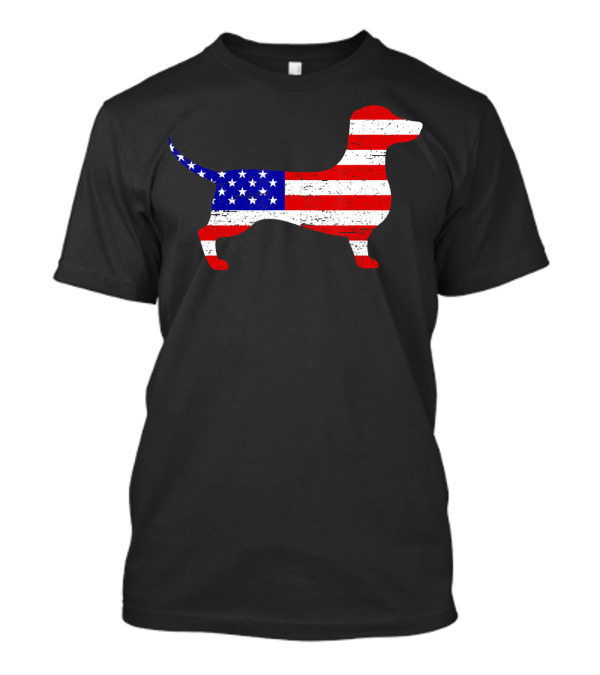 Dachshund USA American Flag 4th Of July T-Shirt