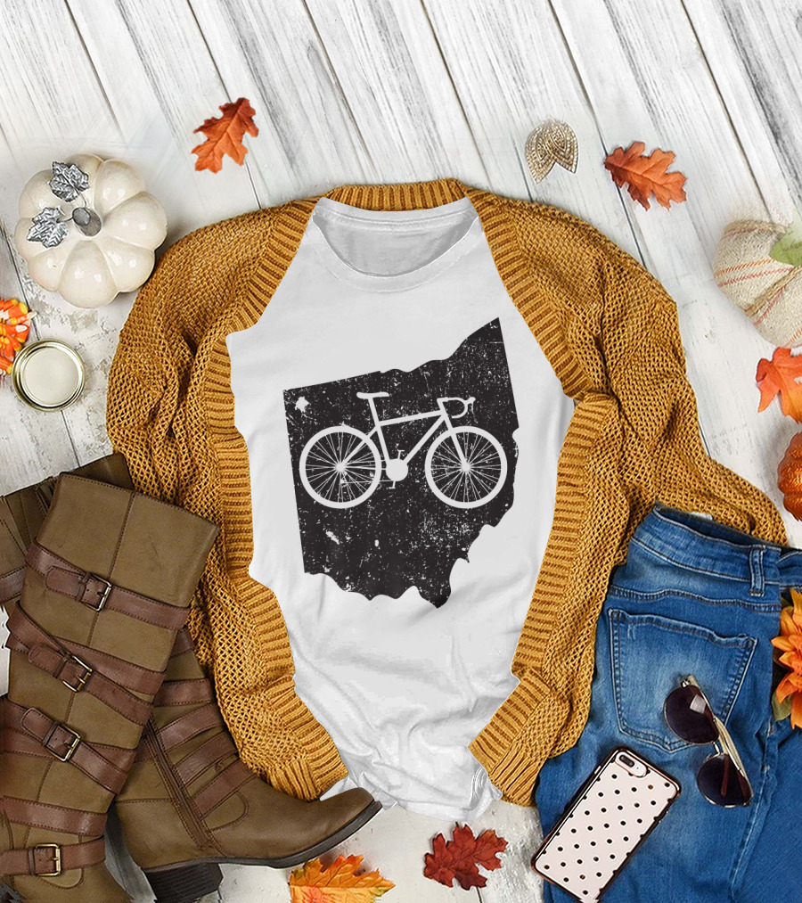 Ohio State Cycling Graphic with Vintage Bicycle T-Shirt
