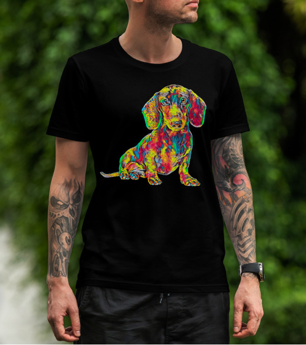 Colorful Cool Dachshund Breed Dog T-Shirt