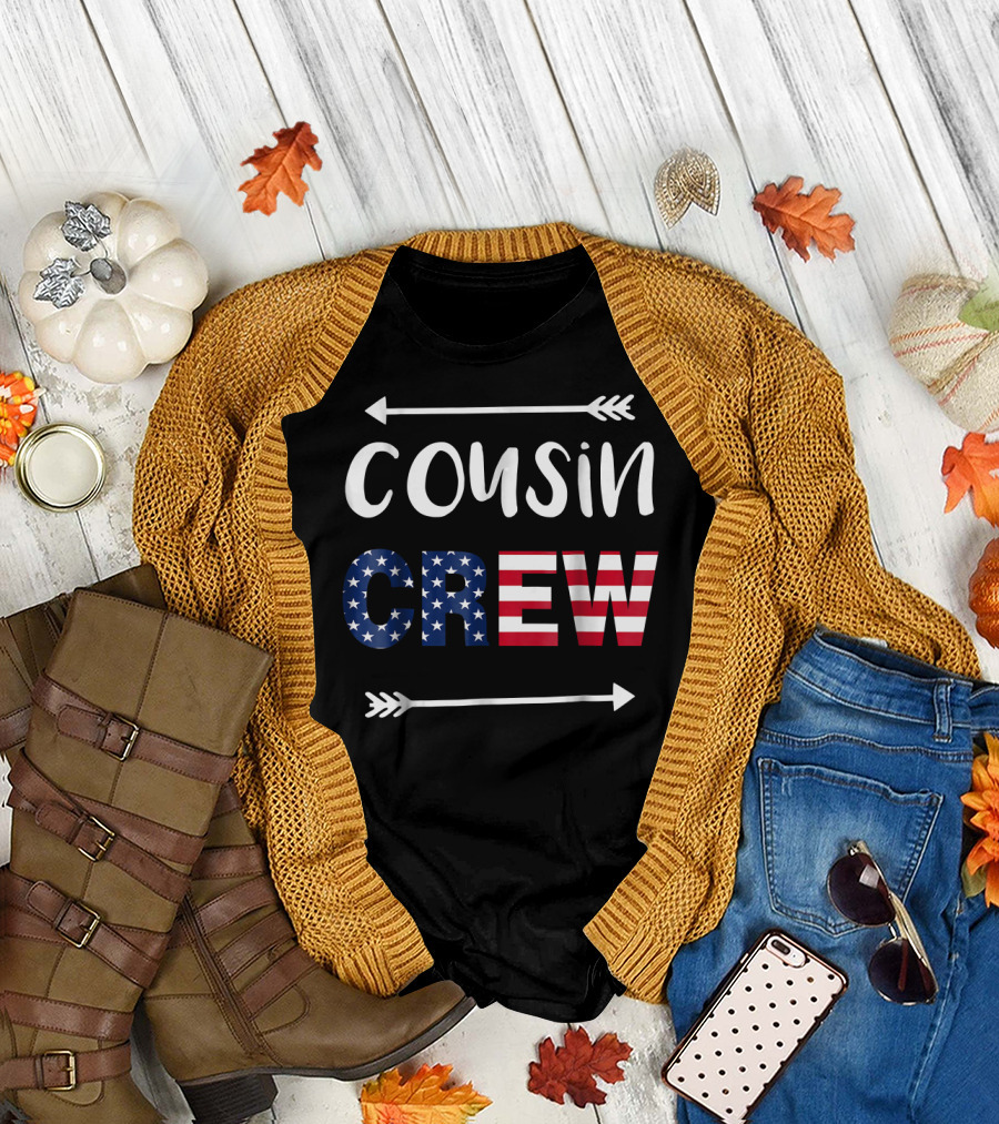 Cousin Crew American Flag Arrows Patriotic Family T-Shirt