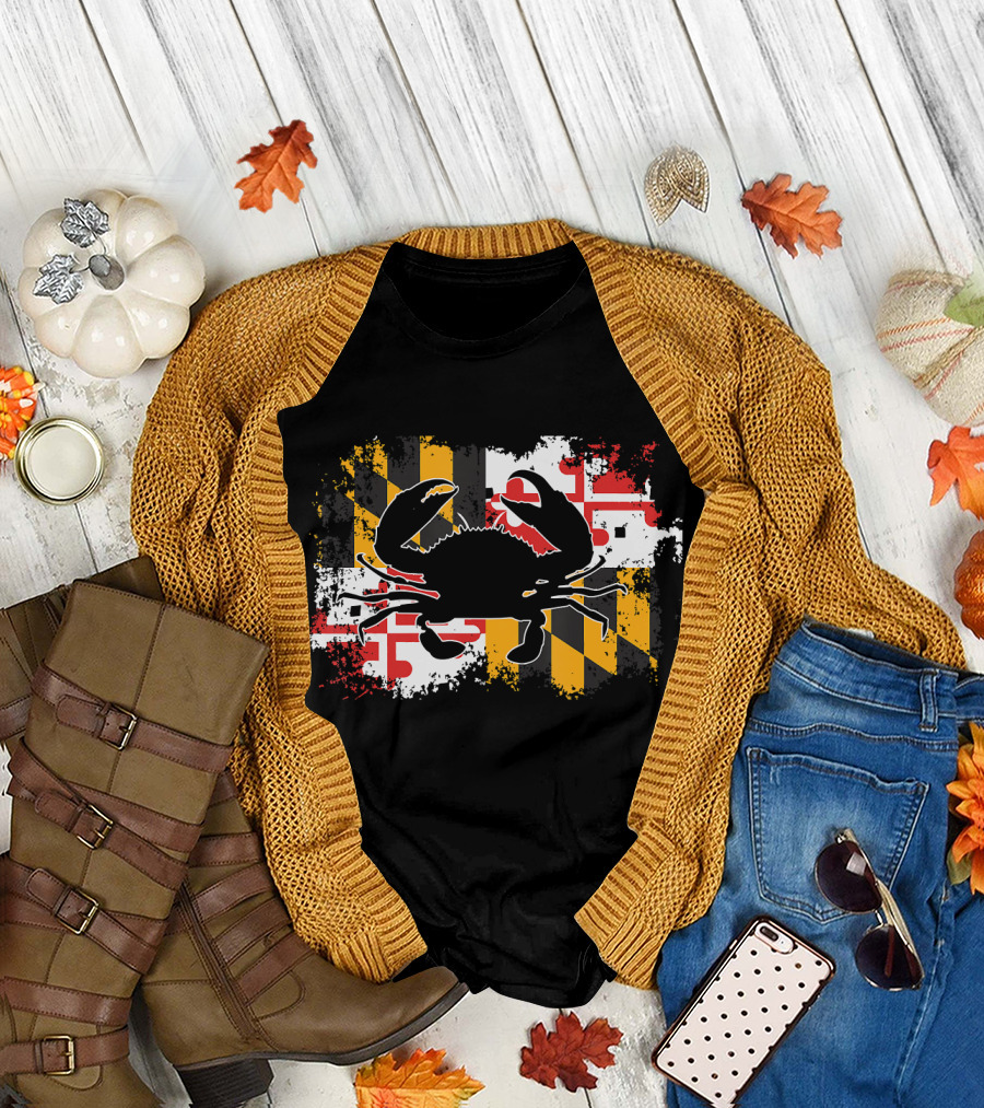 Maryland Flag Crab Iconic State Pride T-Shirt