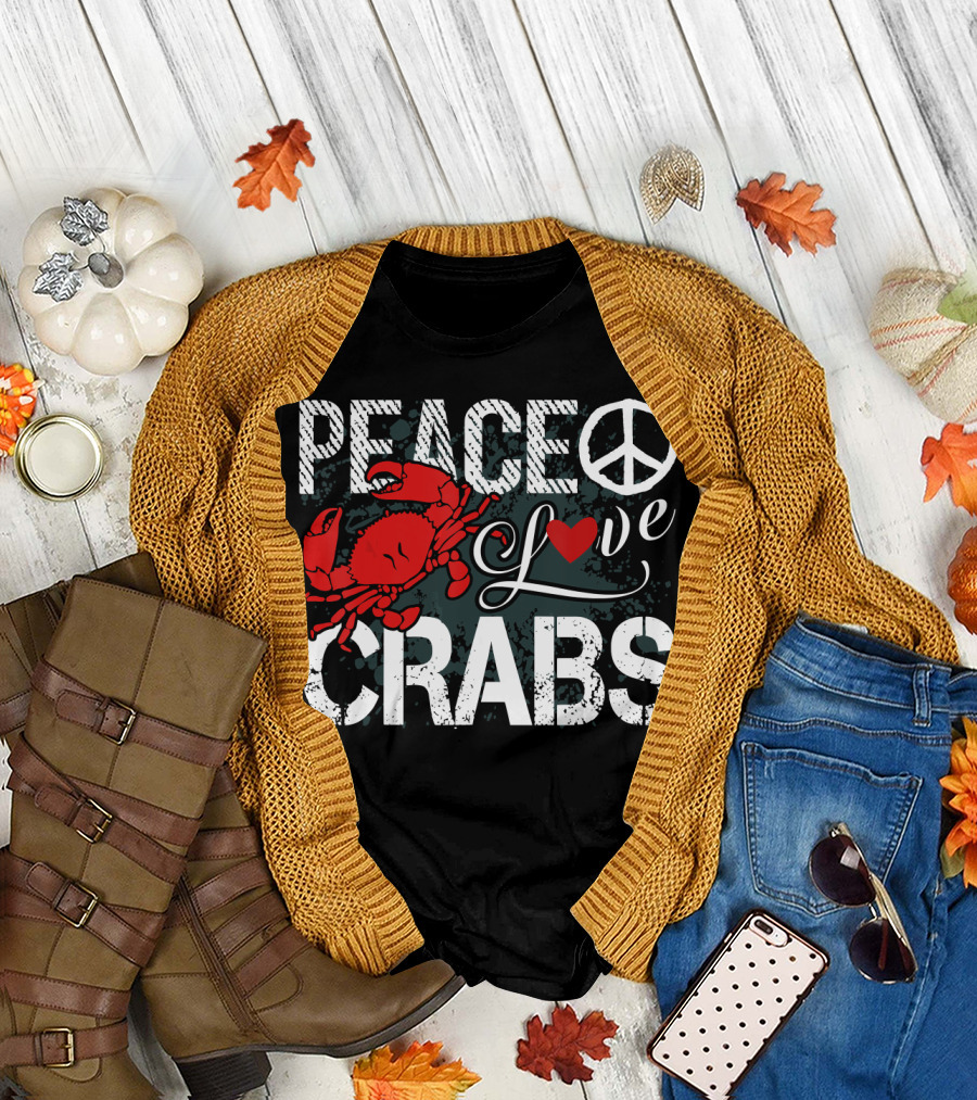 Peace Love Crabs with Crab and Peace T-Shirt