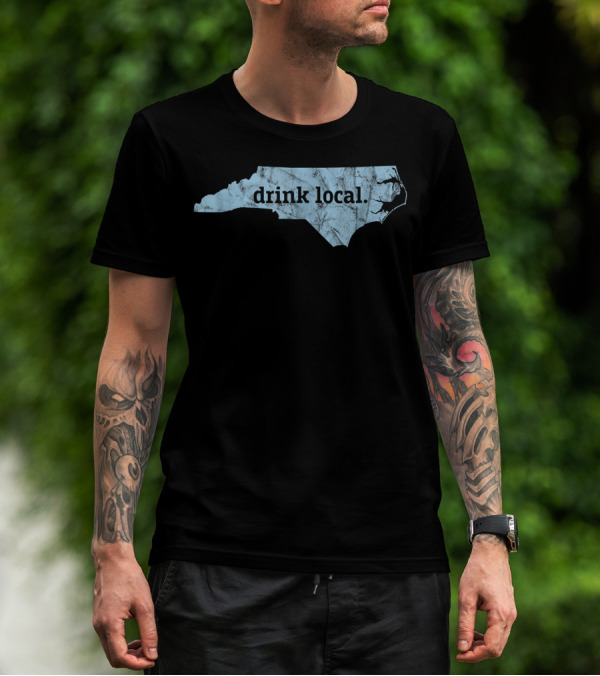 Drink Local North Carolina Craft Beer Map T-Shirt
