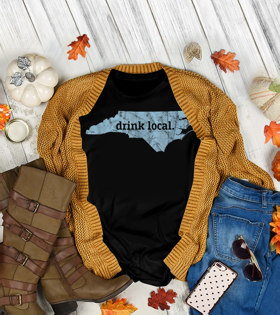 Drink Local North Carolina Craft Beer Map T-Shirt