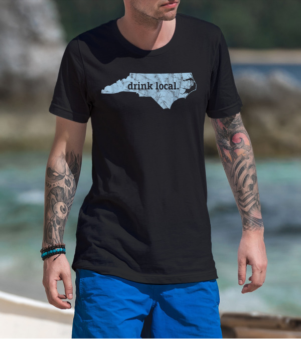 Drink Local North Carolina Craft Beer Map T-Shirt