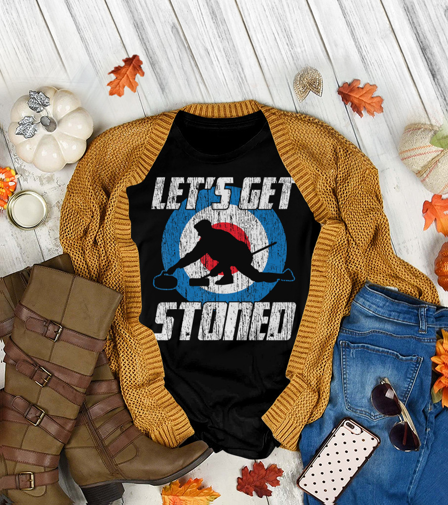 Curling Let's Get Stoned Target Ring Player T-Shirt