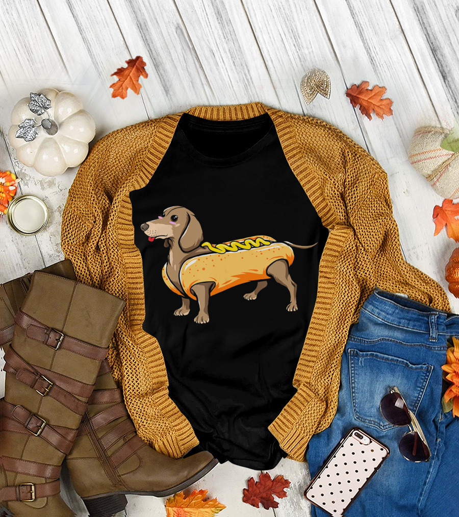 Dachshund Wiener Dog in Hot Dog Costume Puppy T-Shirt