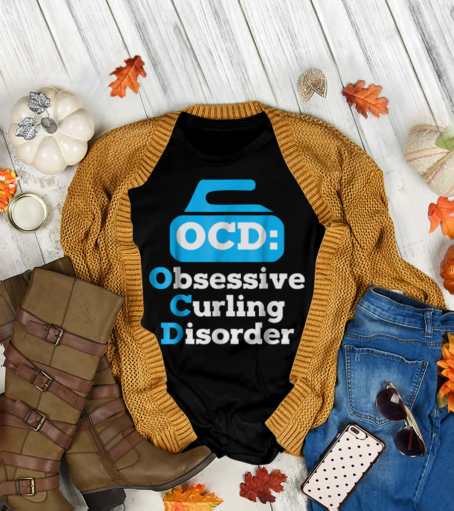OCD Obsessive Curling Disorder Funny Curling Stone T-Shirt