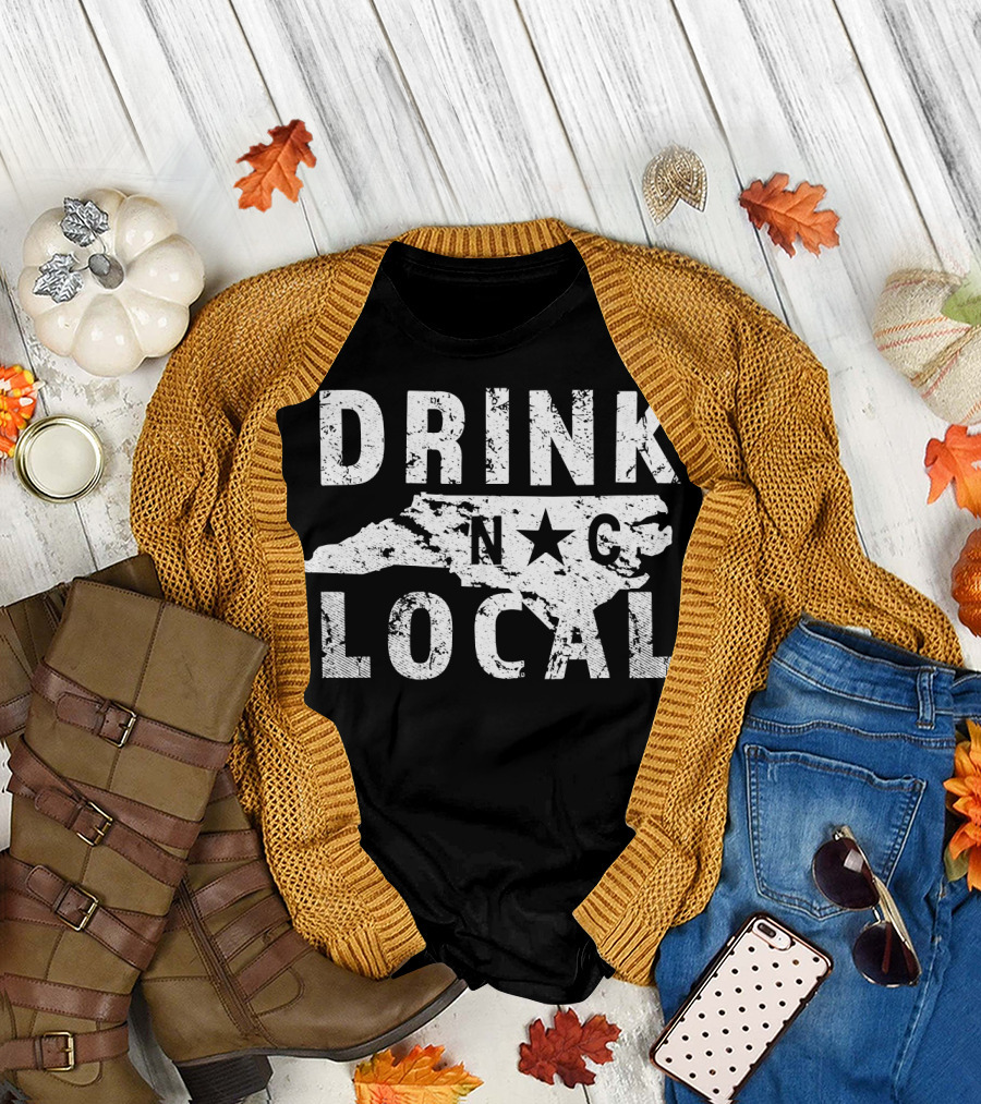 Drink Local North Carolina NC Craft Beer Old T-Shirt