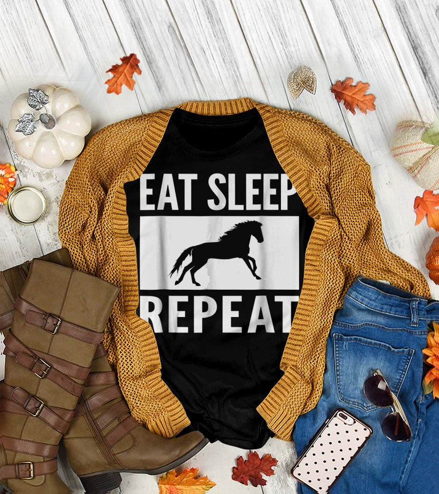 Eat Sleep Repeat Horse Riding Horse Lover T-Shirt