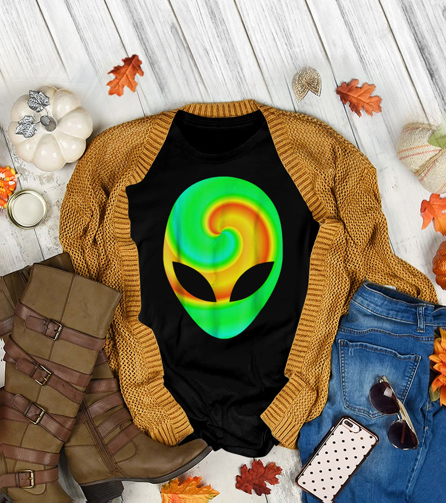 EDM Alien Head Electronic Dance Music Spiral T-Shirt