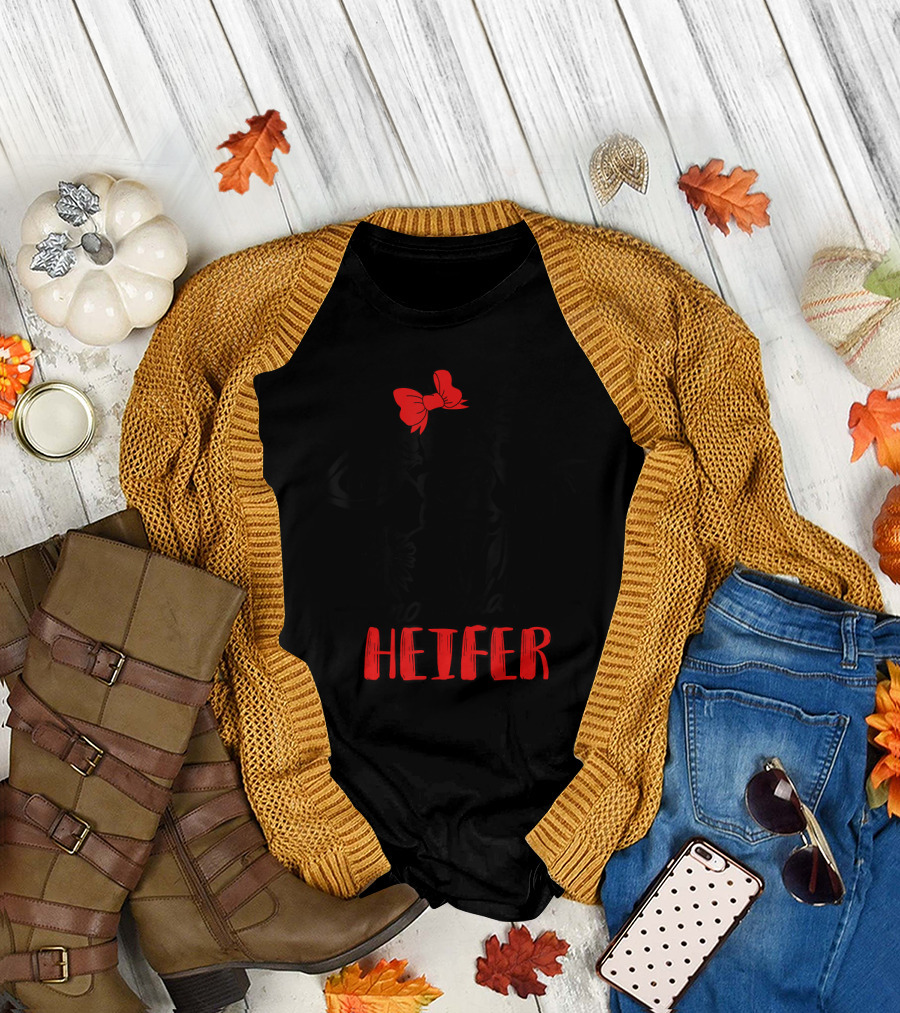 Not Today Heifer Funny Cow with Bow and Flower Farm Life T-Shirt