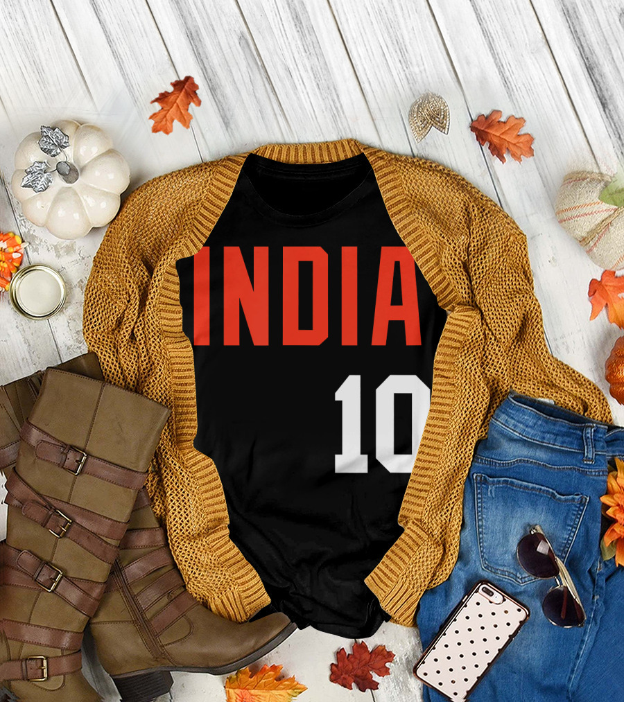 India 10 Cricket Football Soccer Jersey T-Shirt