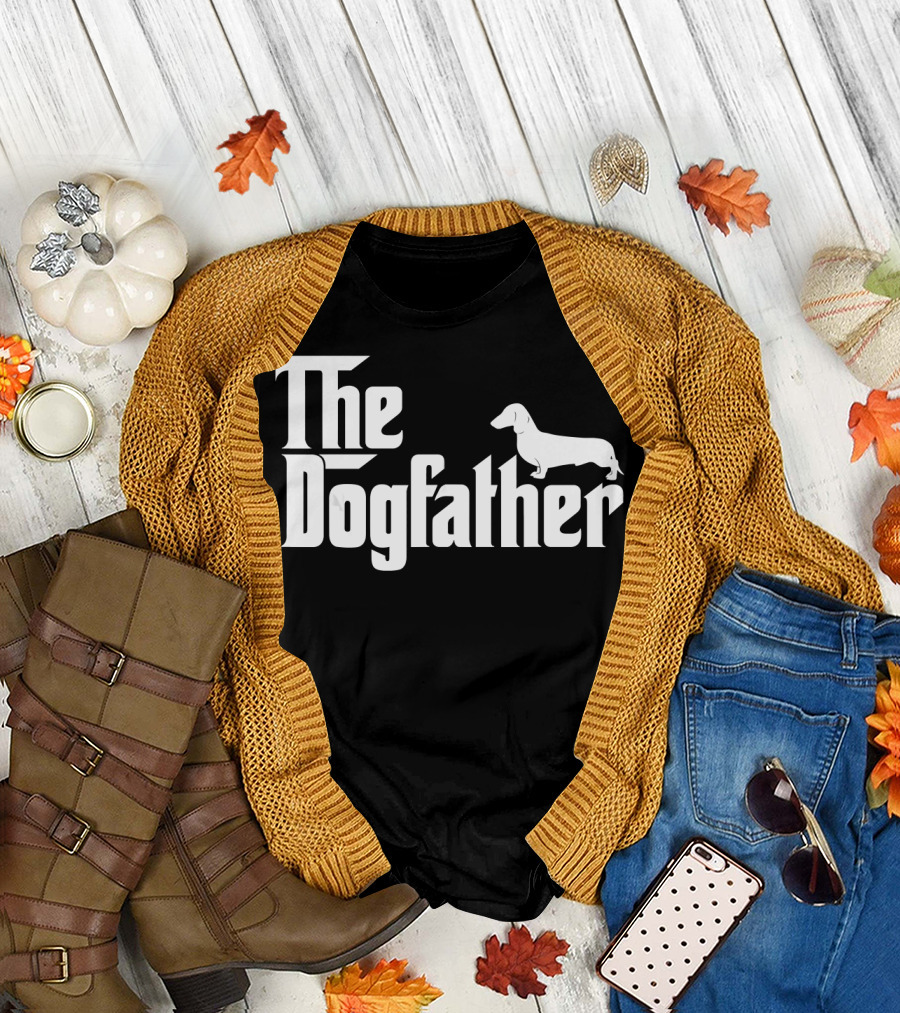 Mens The Dogfather Dachshund Iconic T-Shirt