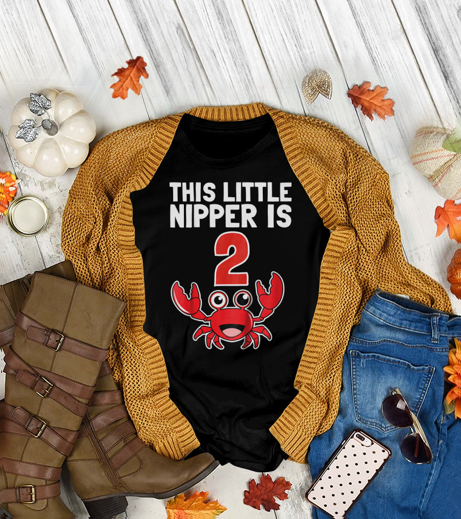 This Little Nipper is 2 Kids 2nd Birthday Boys T-Shirt