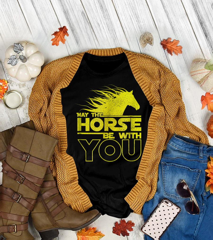 May The Horse Be With You Funny Sci-Fi Mashup T-Shirt