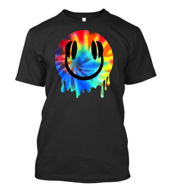 Melting DJ Smiley Face Tie-Dye Cool EDM Rave Festival T-Shirt