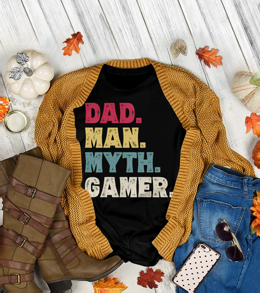 Dad Man Myth Gamer Funny Father's T-Shirt