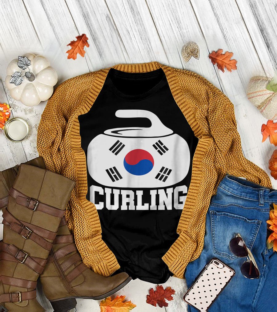 Curling South Korea Korean Flag T-Shirt