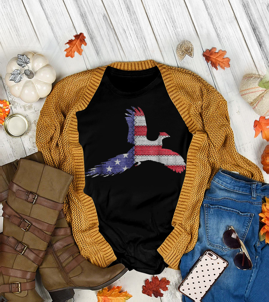 Patriotic Pheasant American Flag T-Shirt