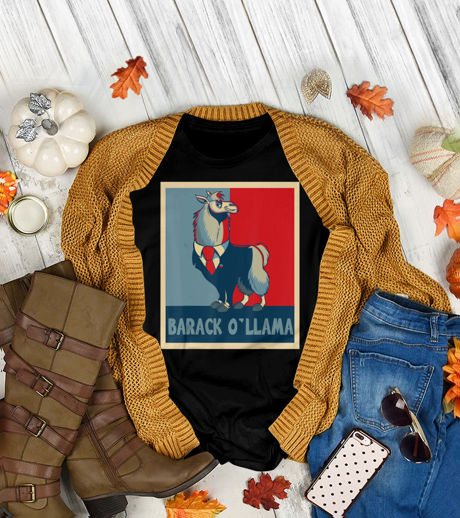 Barack O'Llama Retro Funny Llama Alpaca T-Shirt