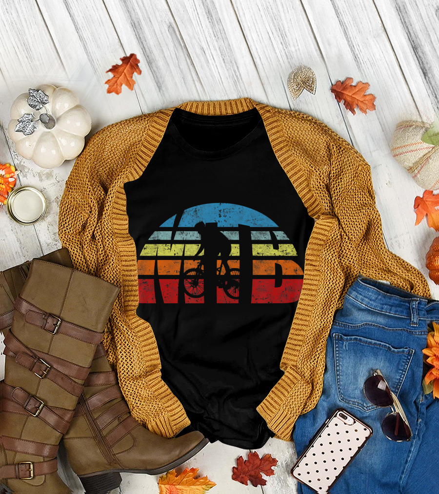 MTB Retro Biking Silhouette Vintage Mountain Bicycle T-Shirt