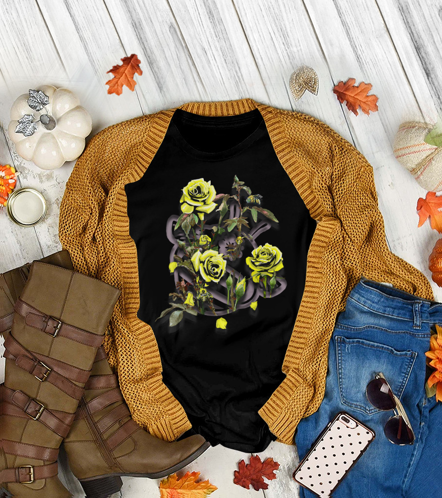 Thornbush ft. Roses and Bees Yellow Blossom Branches T-Shirt