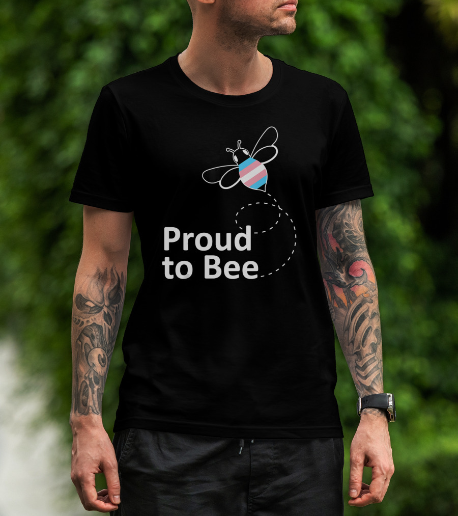 Proud To Bee Transgender Pride Stripes T-Shirt