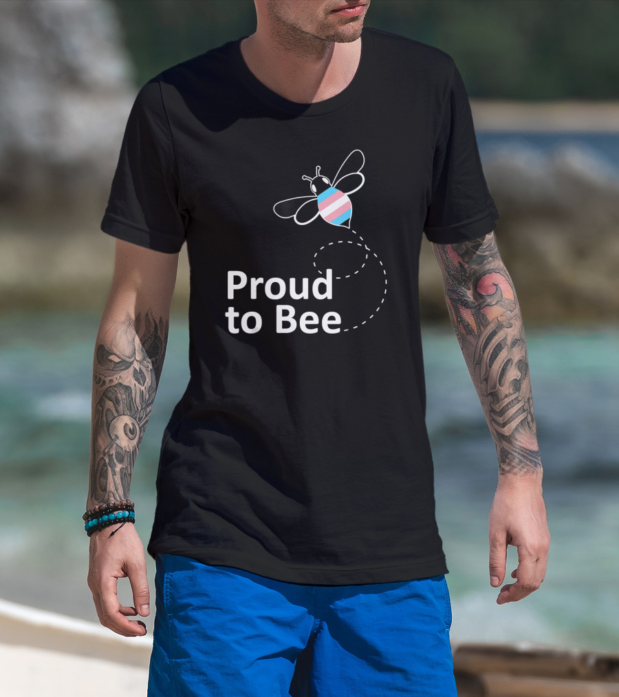 Proud To Bee Transgender Pride Stripes T-Shirt