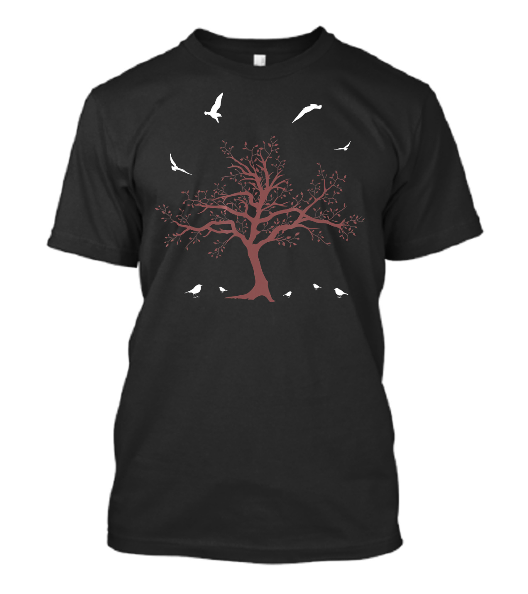 Tree And Birds Nature Spring Summer T-Shirt