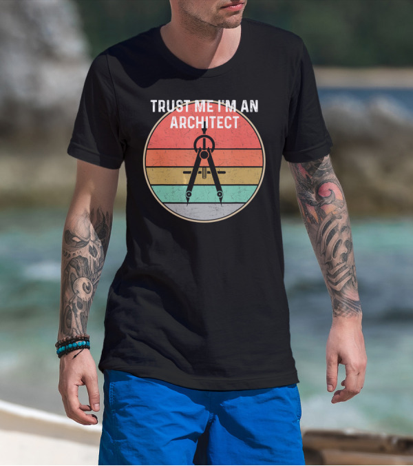 Trust Me I'm An Architect Retro Compass T-Shirt