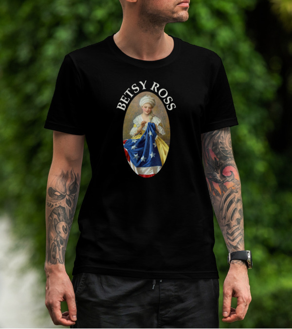Betsy Ross Sewing American Flag T-Shirt