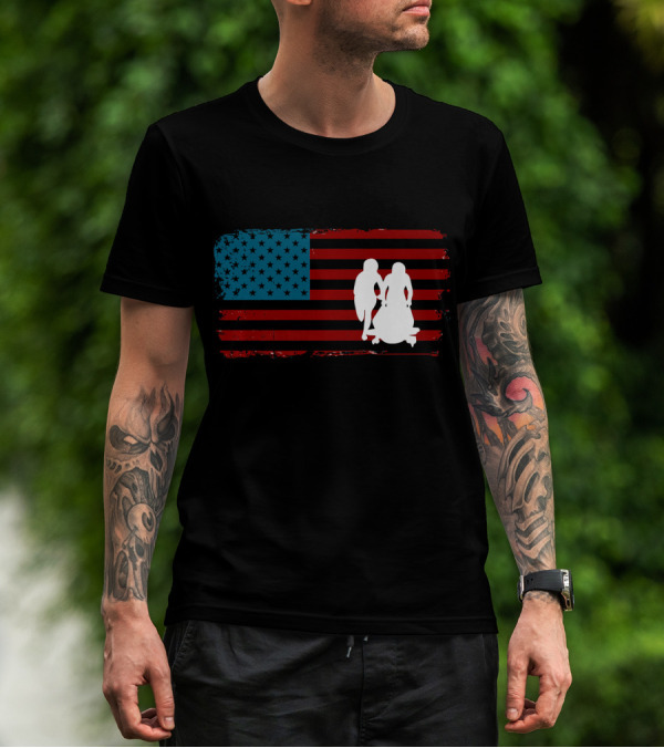 USA Flag Bobsled Team T-Shirt