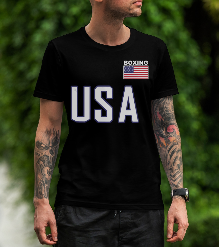 USA Boxing Flag Training Pocket T-Shirt
