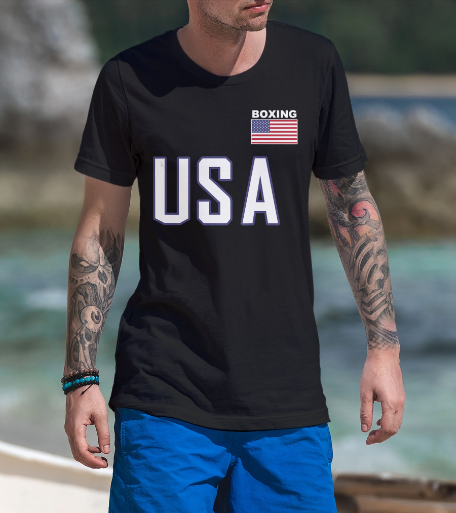 USA Boxing Flag Training Pocket T-Shirt
