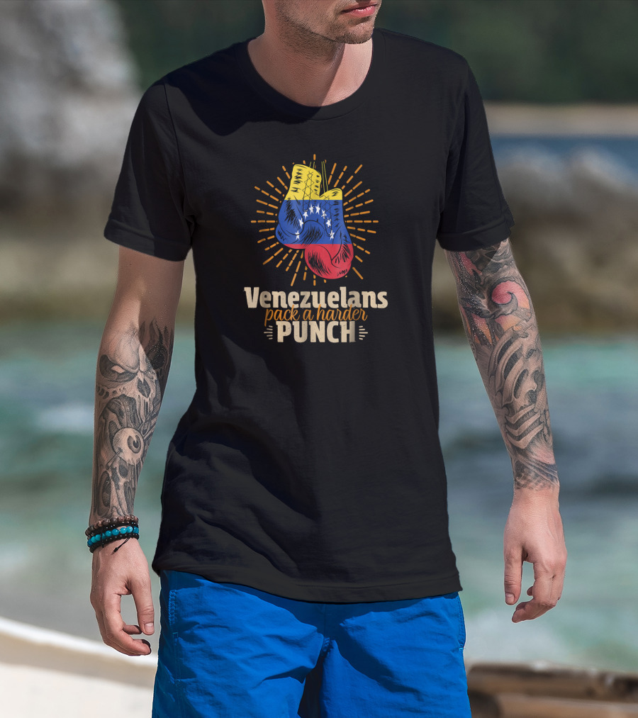 Venezuelans Pack A Harder Punch Boxing Flag T-Shirt