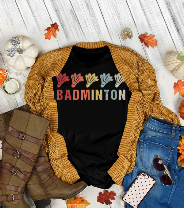 Vintage Badminton Sport Shuttlecock T-Shirt
