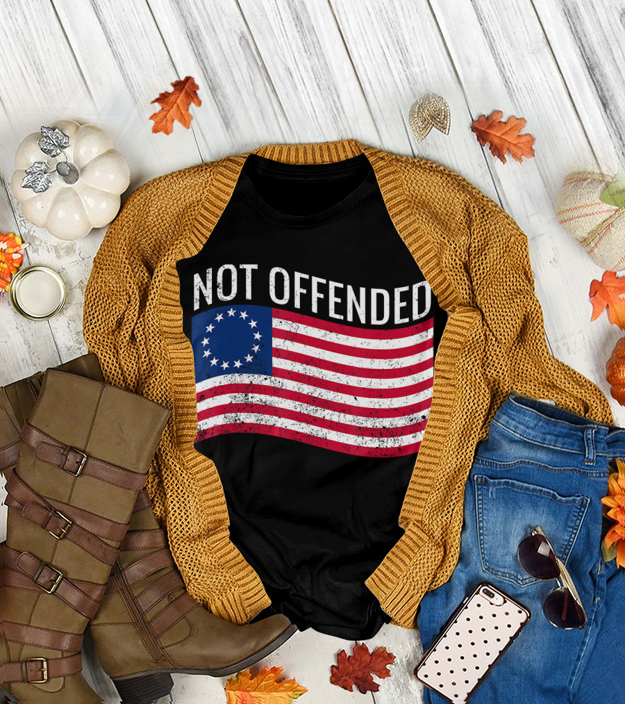 Not Offended Vintage Betsy Ross American Flag T-Shirt