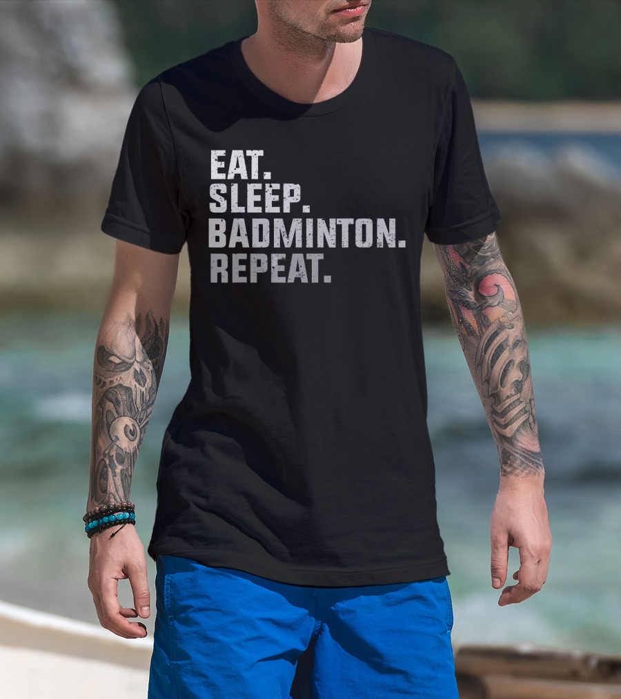 Eat Sleep Badminton Repeat Vintage T-Shirt