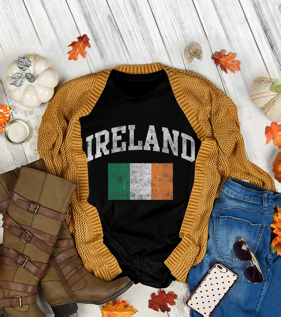 Vintage Ireland Irish Flag Green St. Patrick's Day T-Shirt