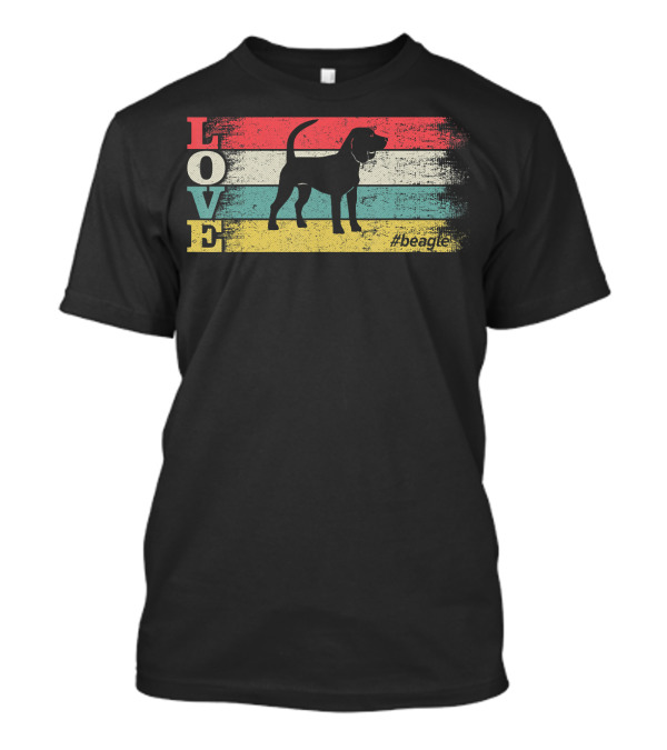 Love Beagle Vintage Stripes Hashtag Beagle T-Shirt