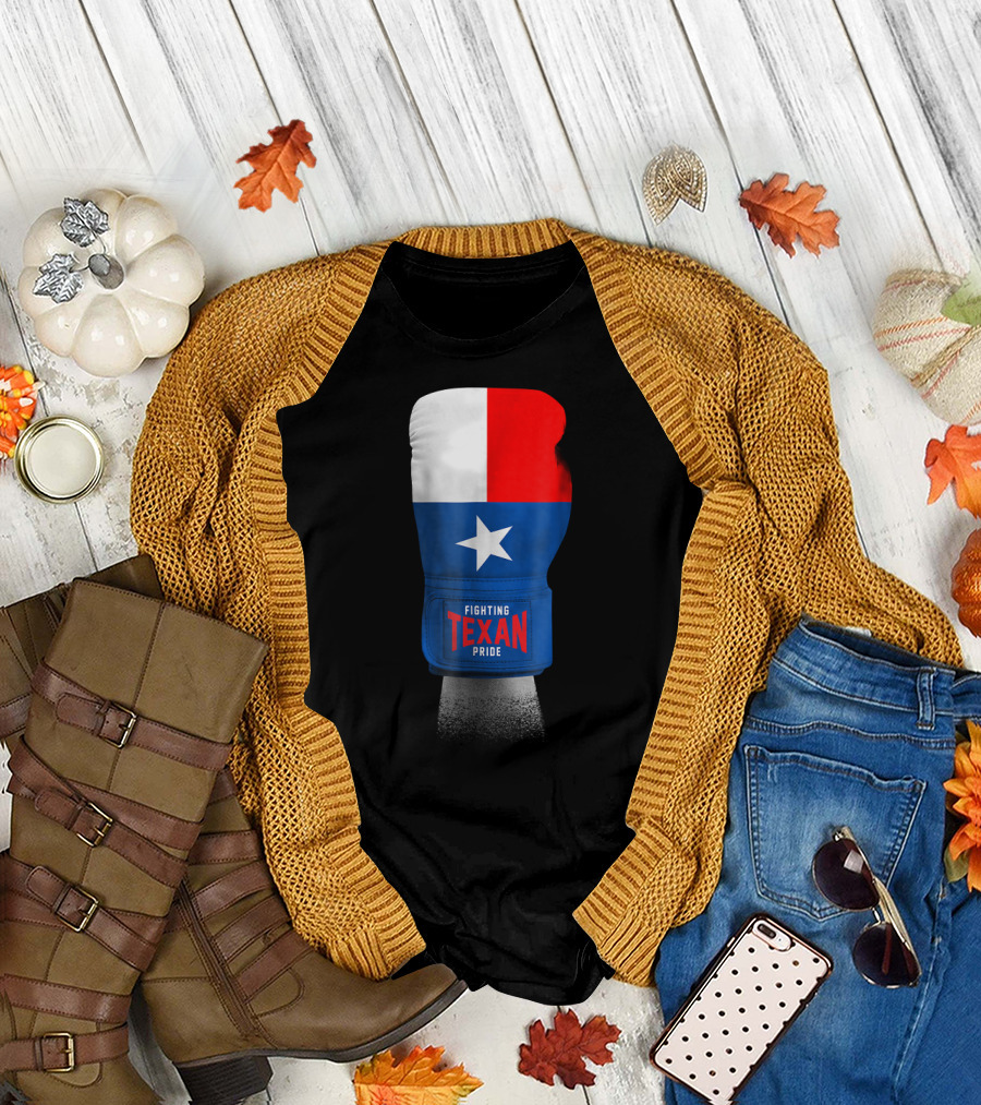 Vintage Texas Flag Boxing Gloves Fighting Texan Pride T-Shirt