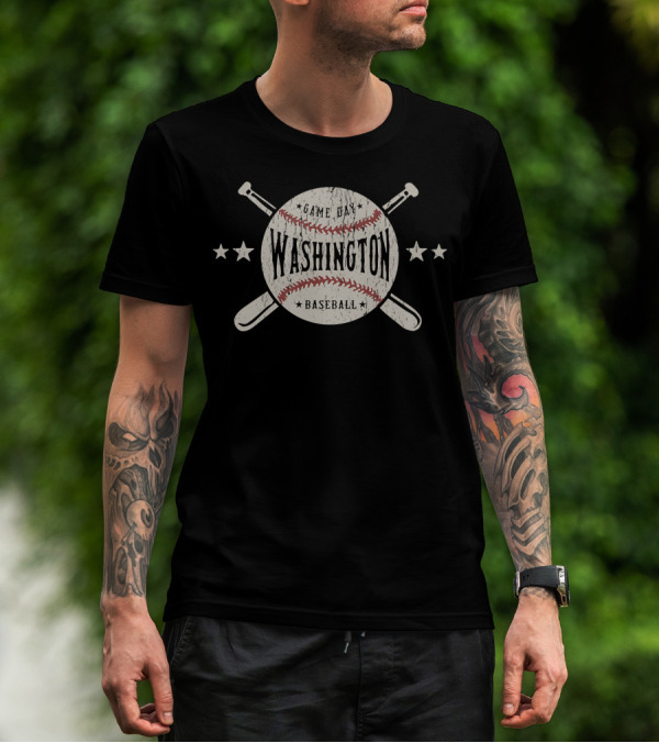 Washington DC Game Day Vintage Baseball T-Shirt